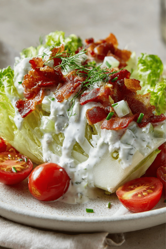 BLT Little Wedge Salad with Pickle Ranch