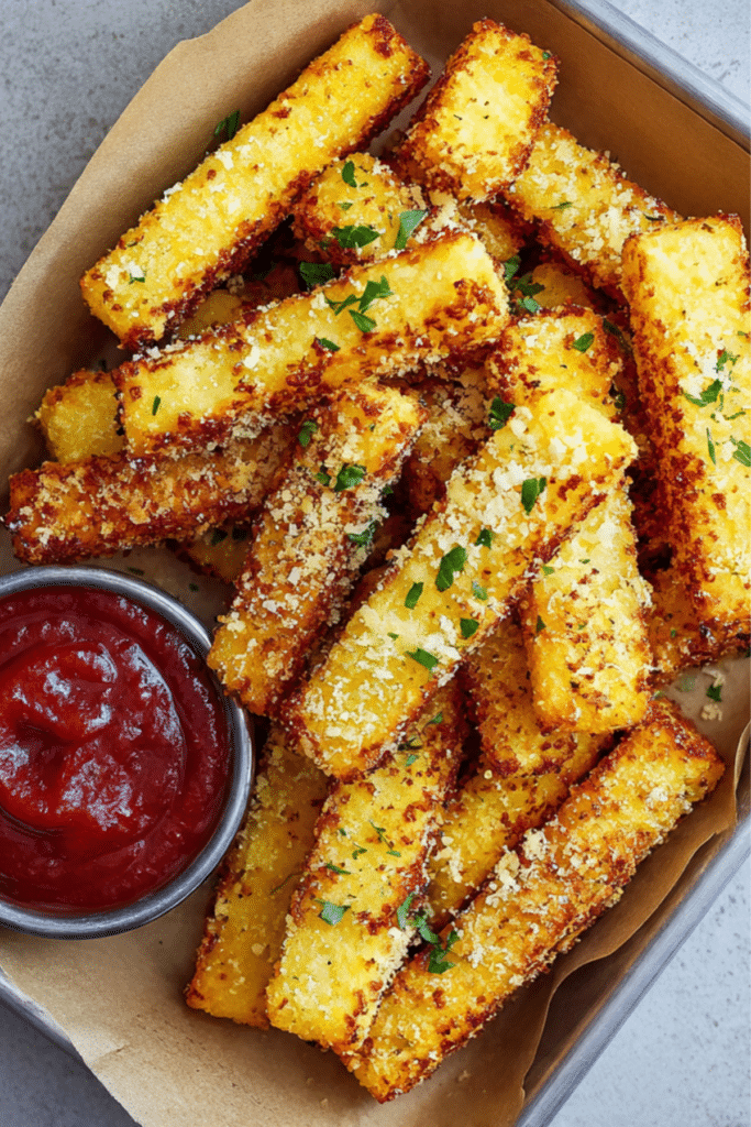 Crispy Baked Parmesan Polenta Fries
