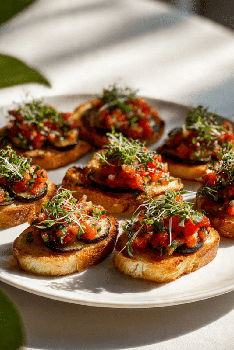 Extra-Crispy Eggplant Crostini