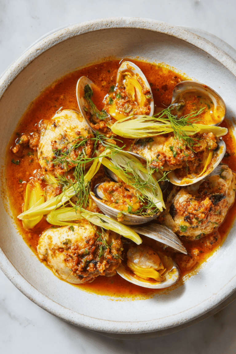 Clams with ‘Nduja, Corn, and Fennel