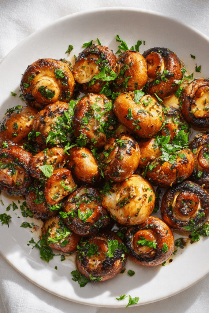 Garlicky Marinated Grilled Mushrooms