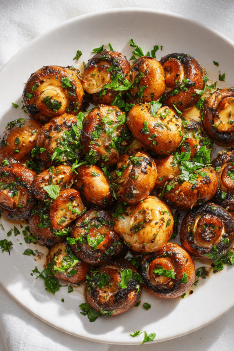 Garlicky Marinated Grilled Mushrooms