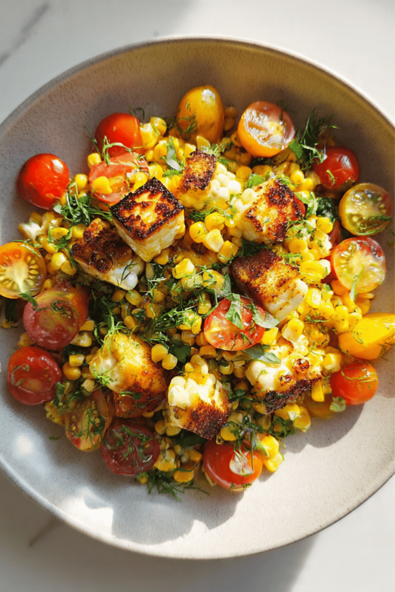 Charred Corn and Halloumi Salad
