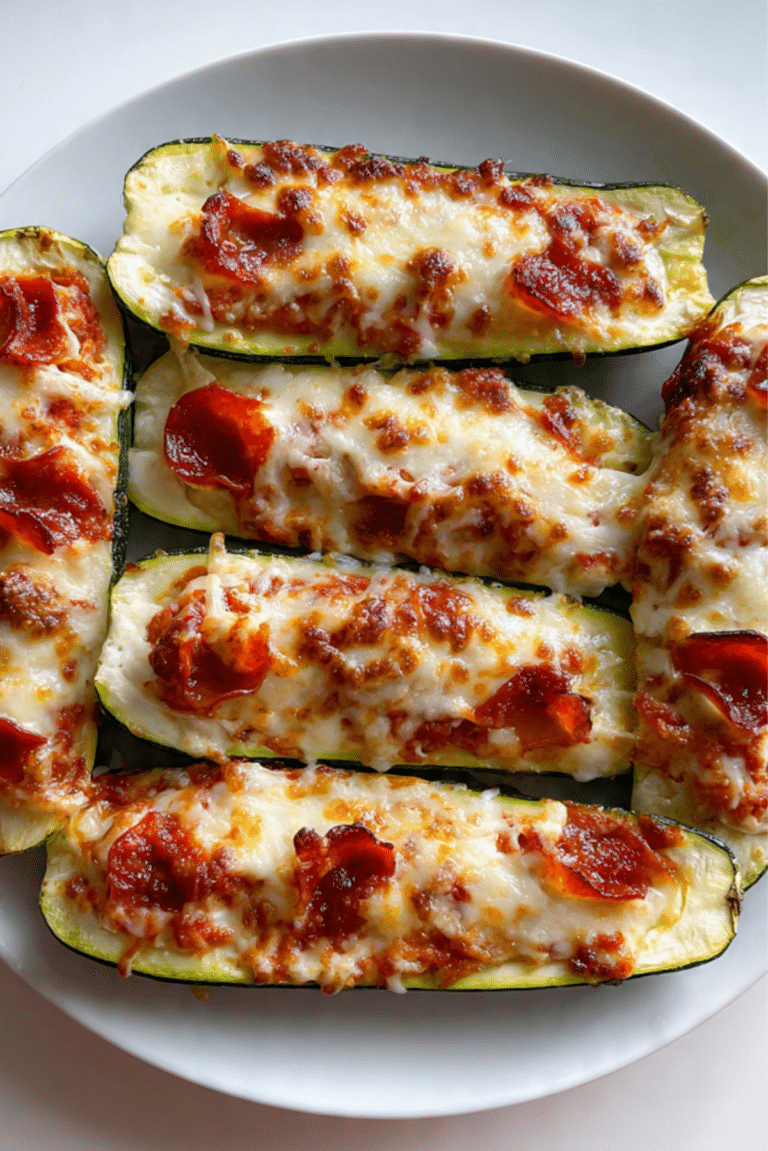 Cheesy Zucchini Pizza Boats