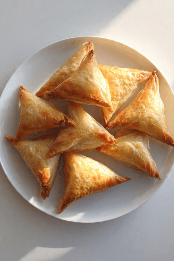 Cheesy Phyllo Triangles