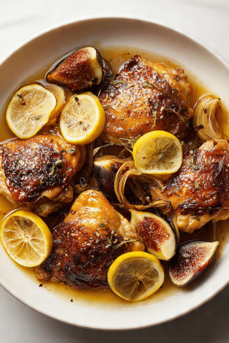 Lemony Braised Chicken with Figs