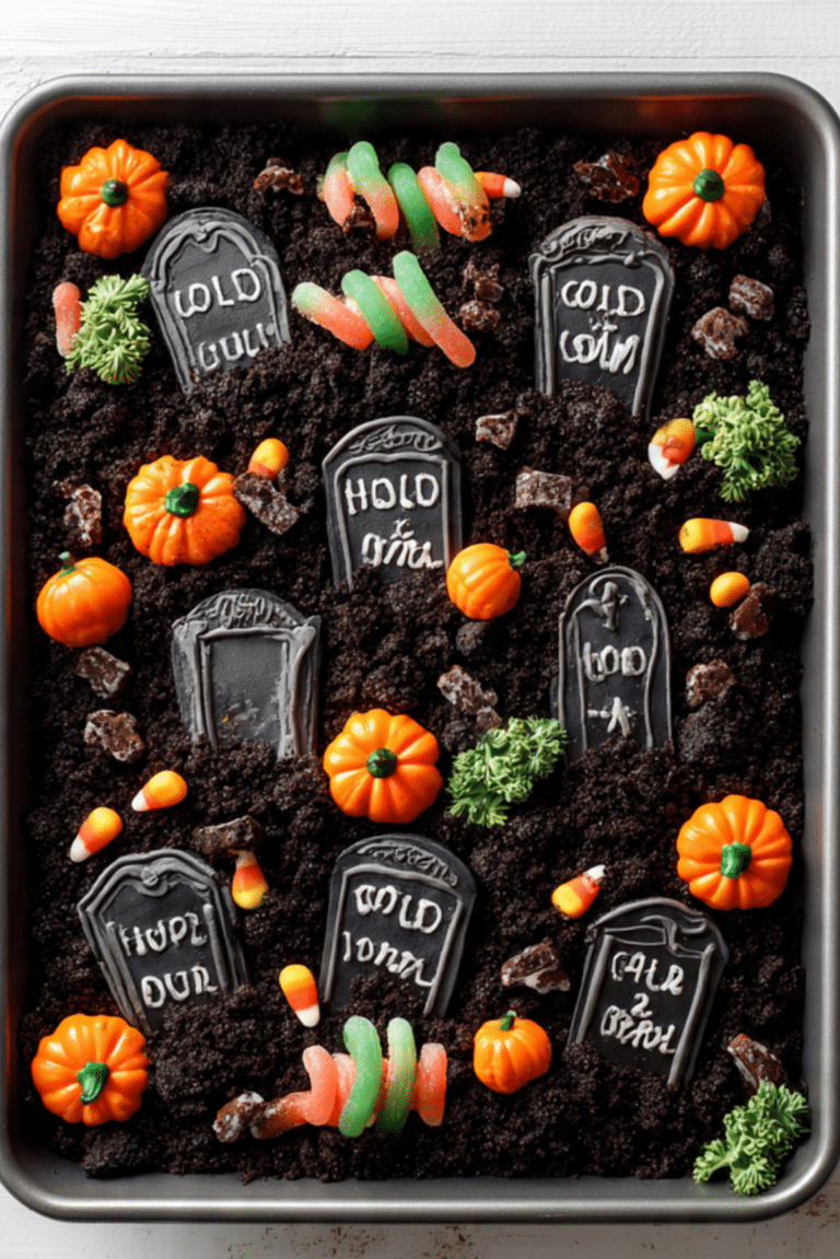 Halloween Graveyard Cake