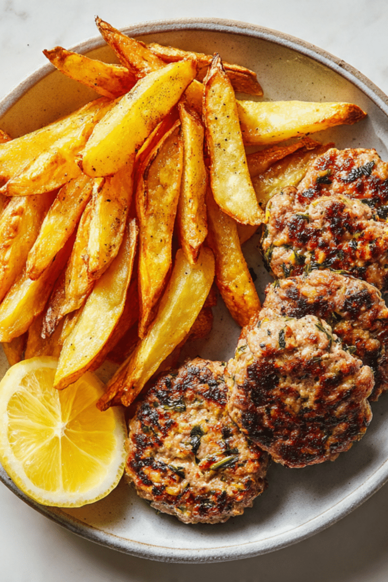 Classic Biftekia and Chips Recipe