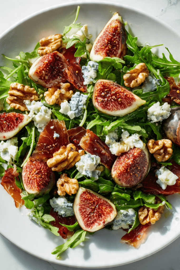 Fig Salad with Blue Cheese and Crispy Prosciutto