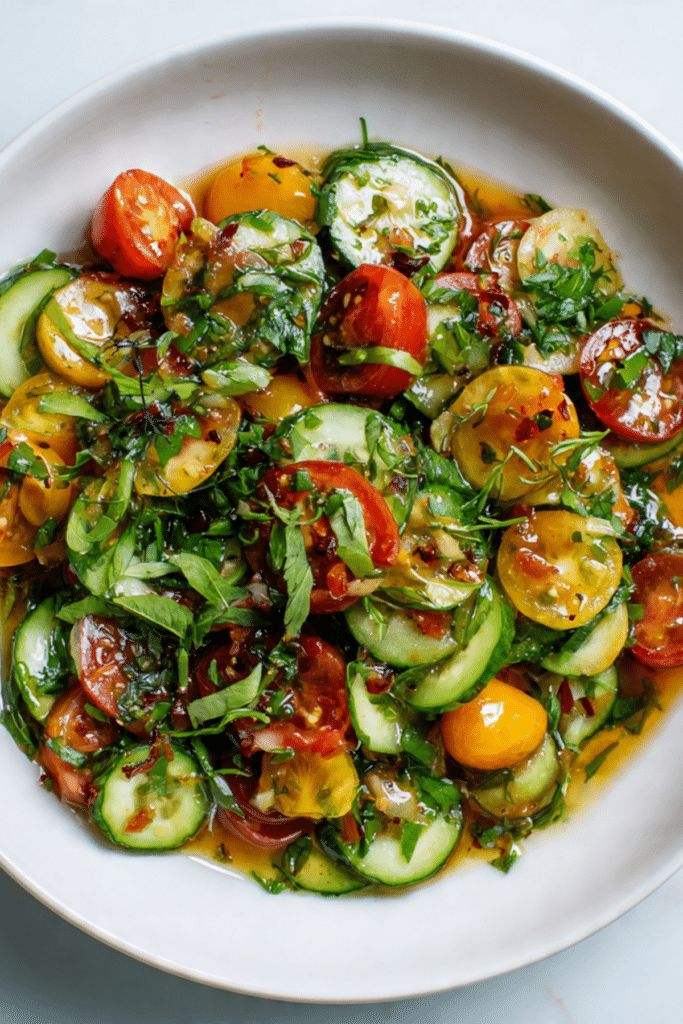 Tomato and Cucumber Salad with Fish Sauce Vinaigrette