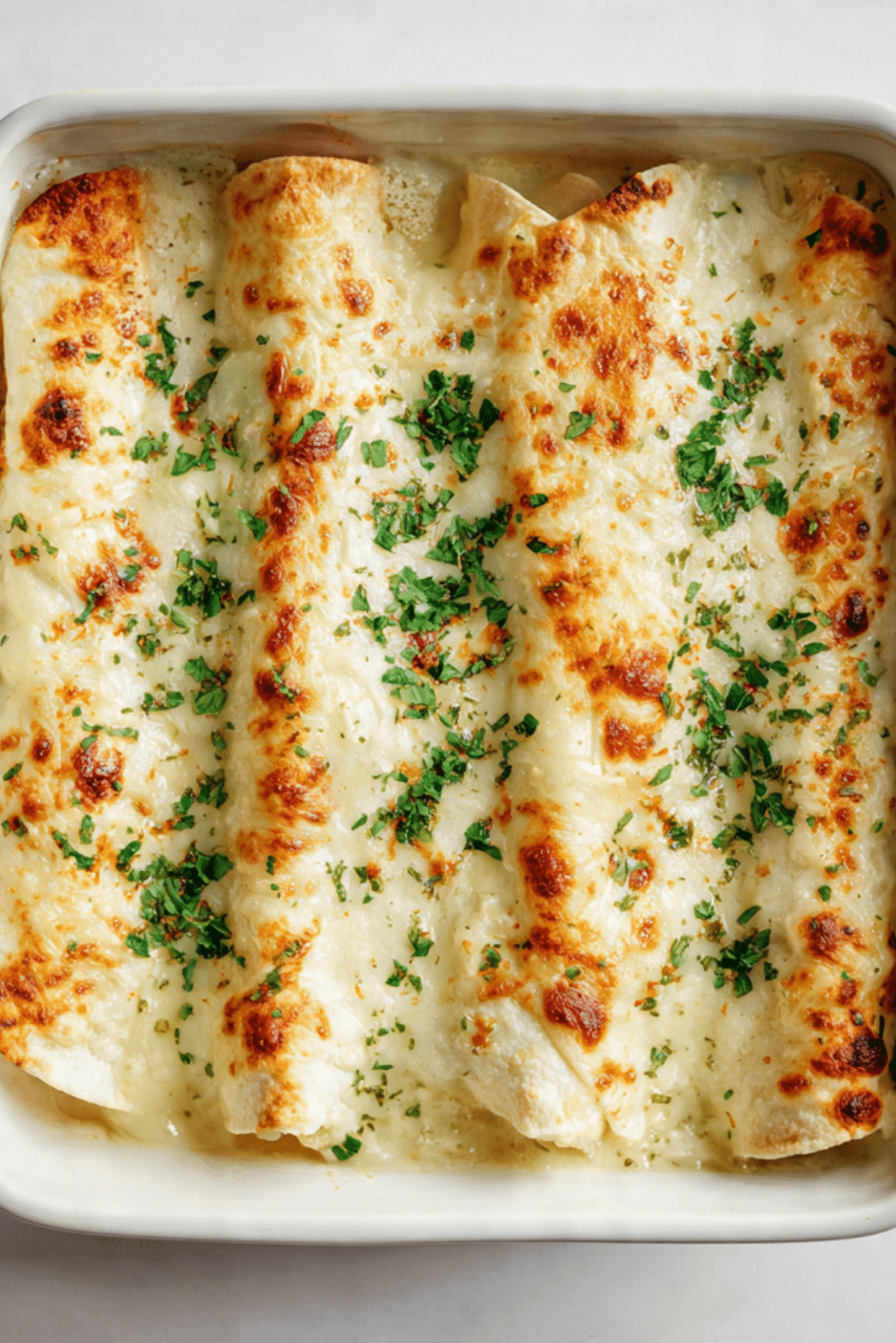 White Chicken (or Cauliflower) Enchiladas