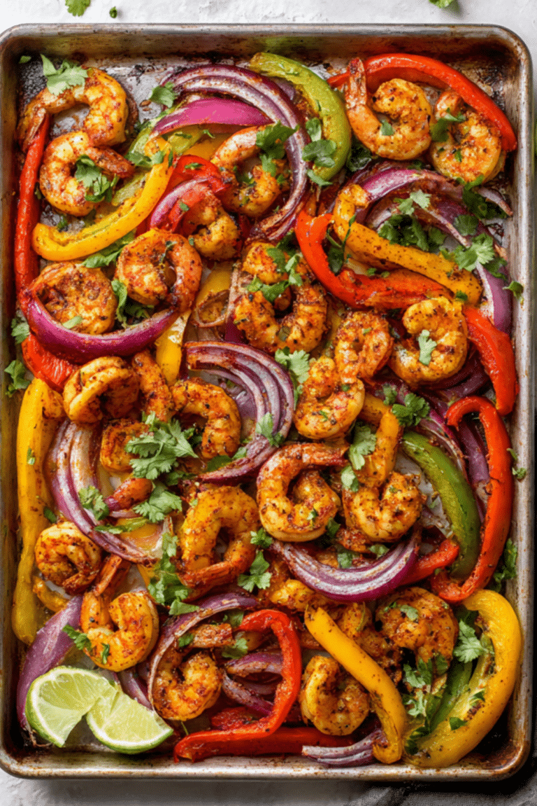 Sheet Pan Shrimp Fajitas