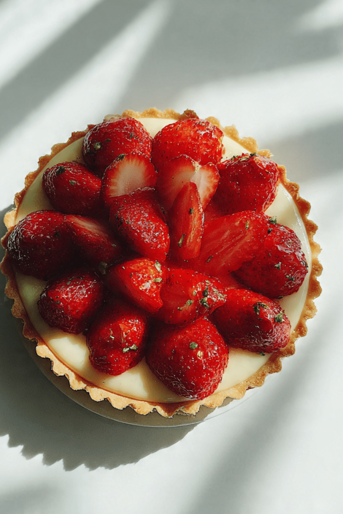 Soft Tart with White Chocolate Cream and Strawberries