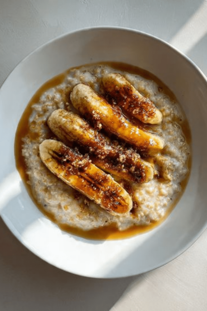 Cinnamon Porridge with Baked Bananas