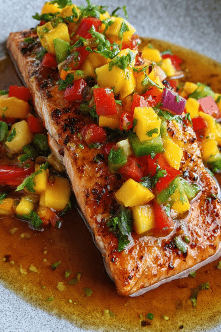 Mexican Glazed Salmon with Mango Salsa