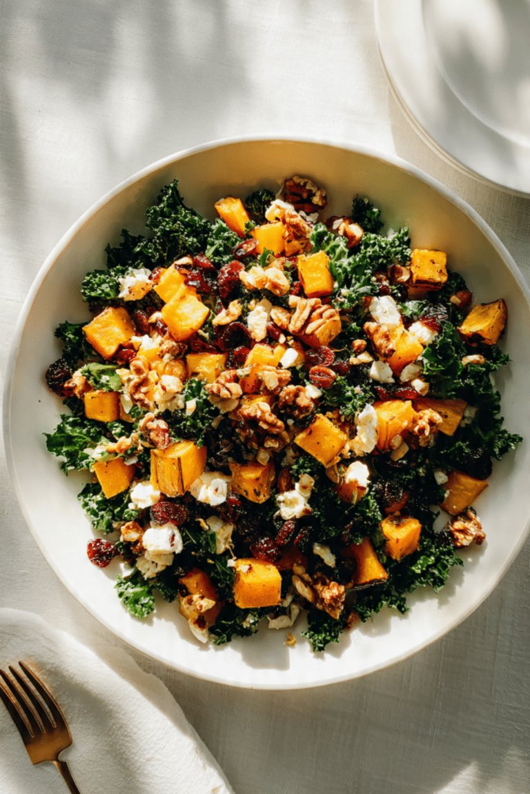 Maple-Roasted Squash & Kale Salad