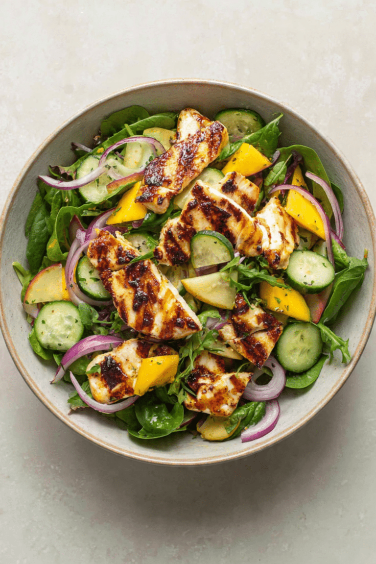 Chicken, Mango and Halloumi Salad