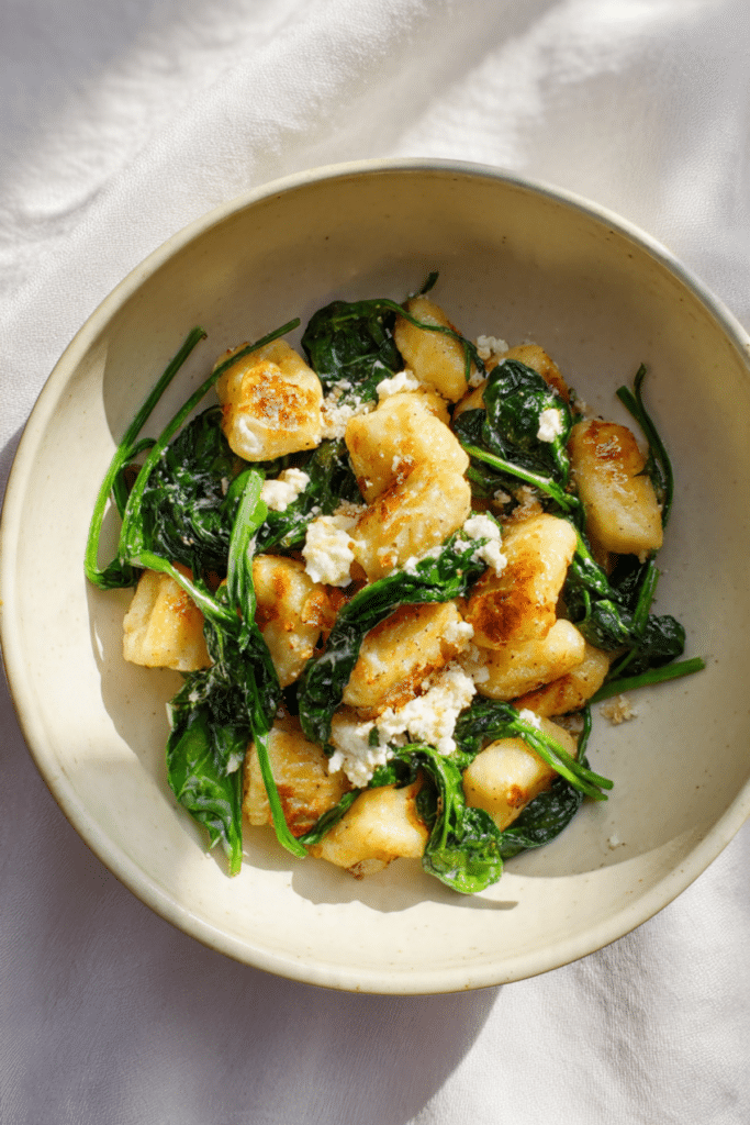 Gnocchi with Spinach and Cheese