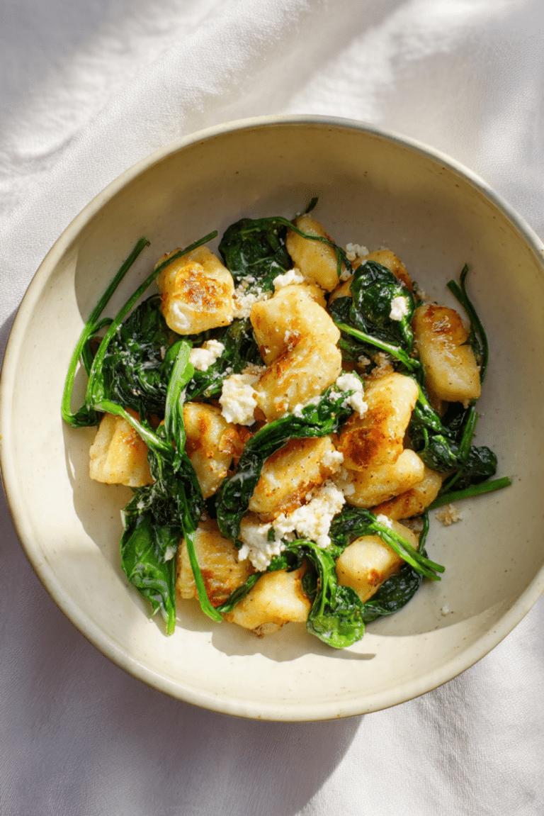 Gnocchi with Spinach and Cheese