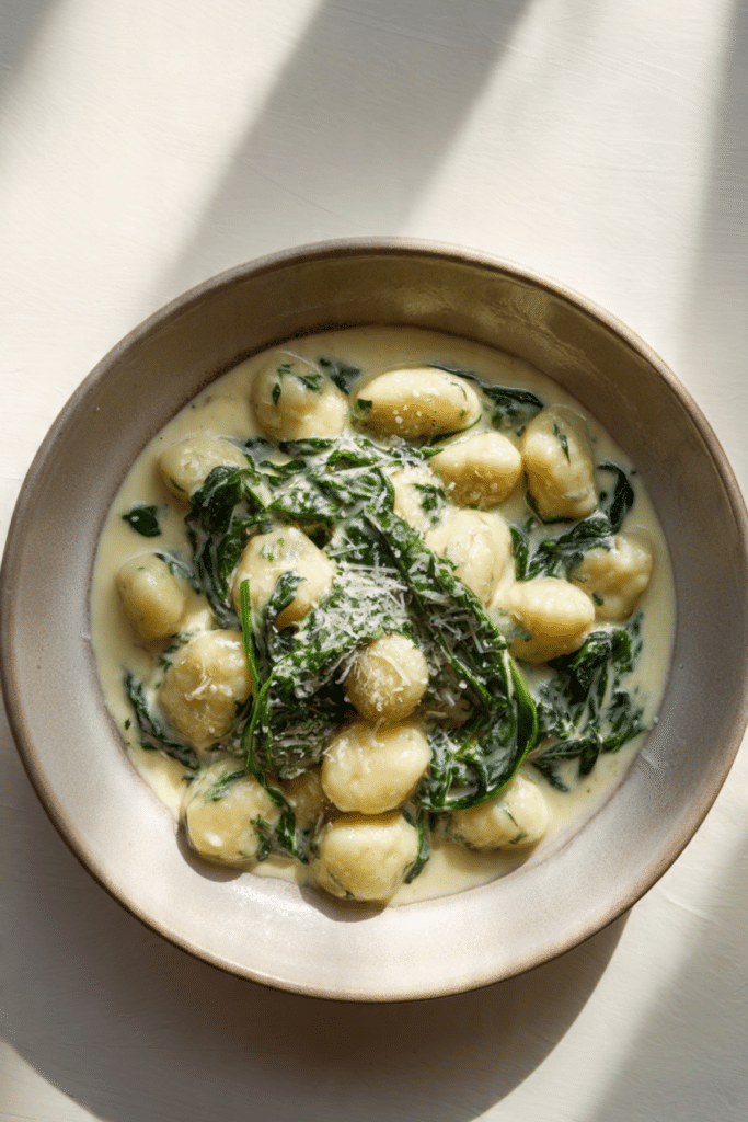 Gnocchi with Spinach and Cheese