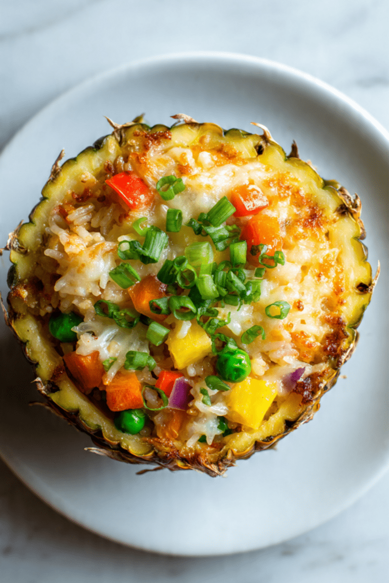 Cheese Baked Pineapple Fried Rice