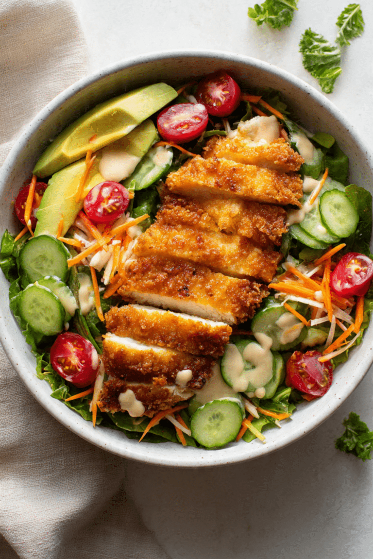 Salad Bowl with Butter Fried Chicken