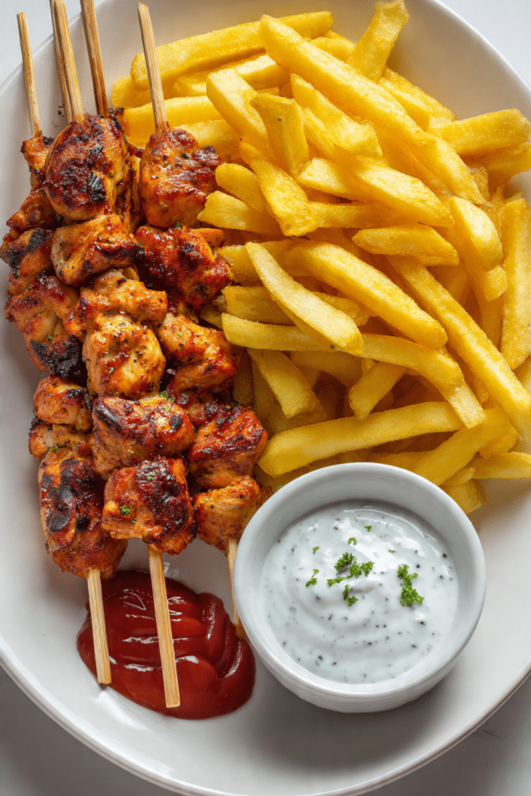 French Fries with Chicken Kebab