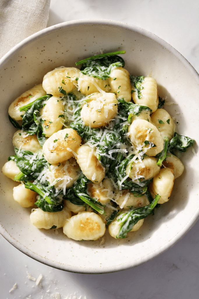 Gnocchi with Spinach and Cheese