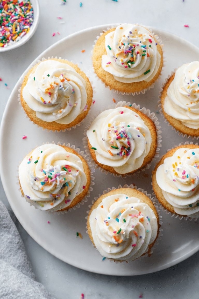 Vanilla Birthday Cupcakes