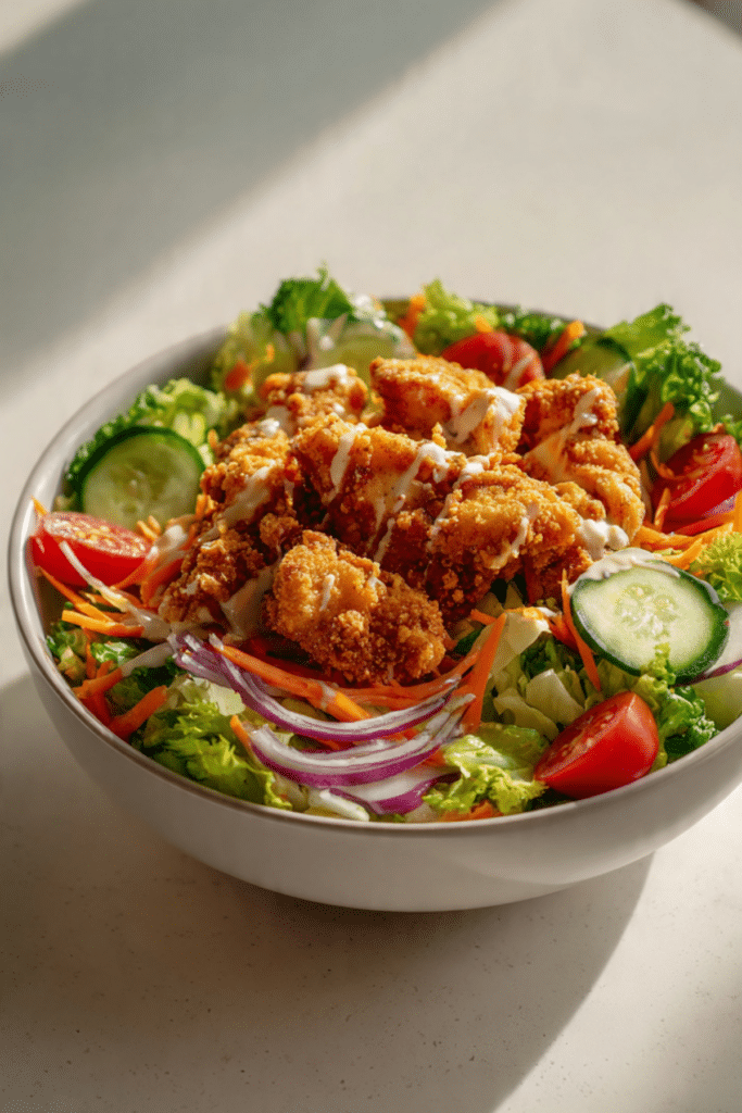 Salad Bowl with Butter Fried Chicken