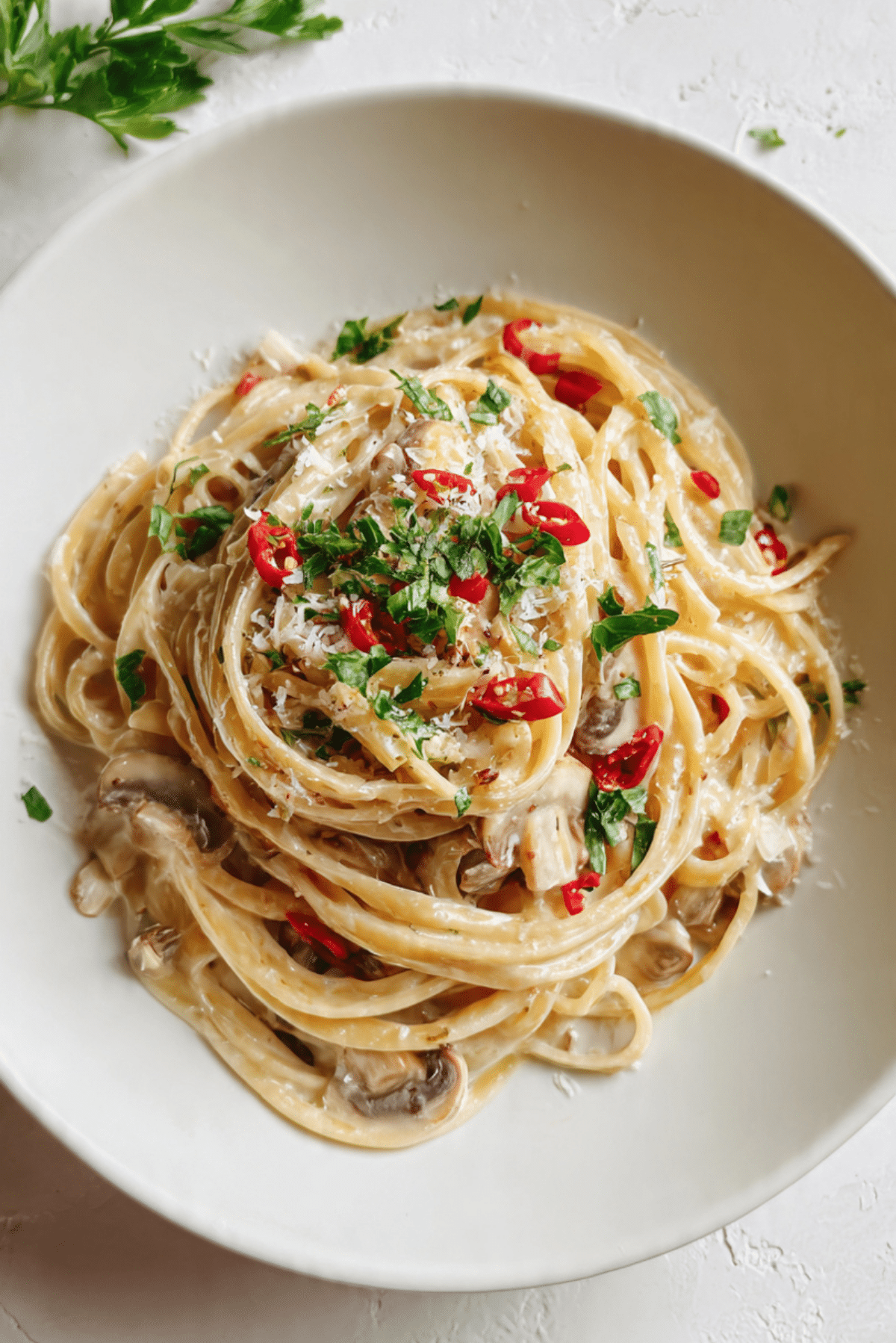 Mushroom Cili Padi Pasta