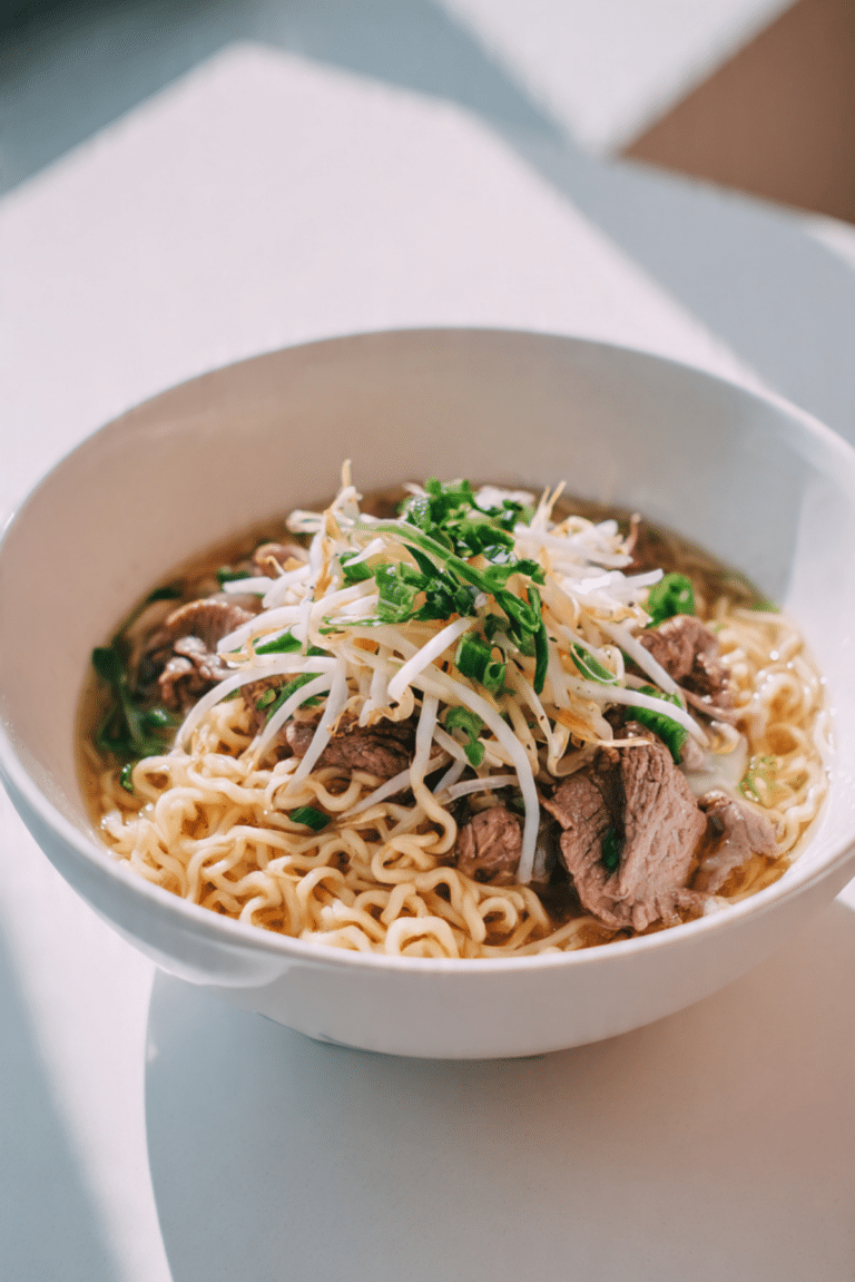Cheesy Fried Phở with Mozzarella and Beef