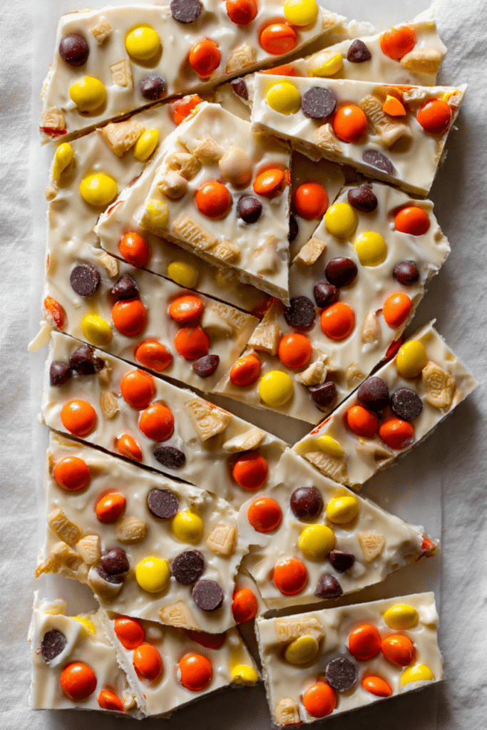 Reese’s Pieces White Chocolate Bark
