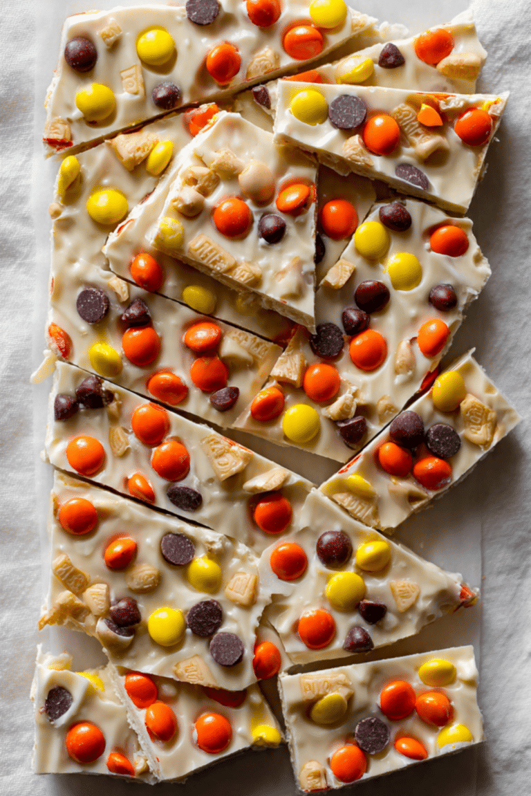 Reese’s Pieces White Chocolate Bark