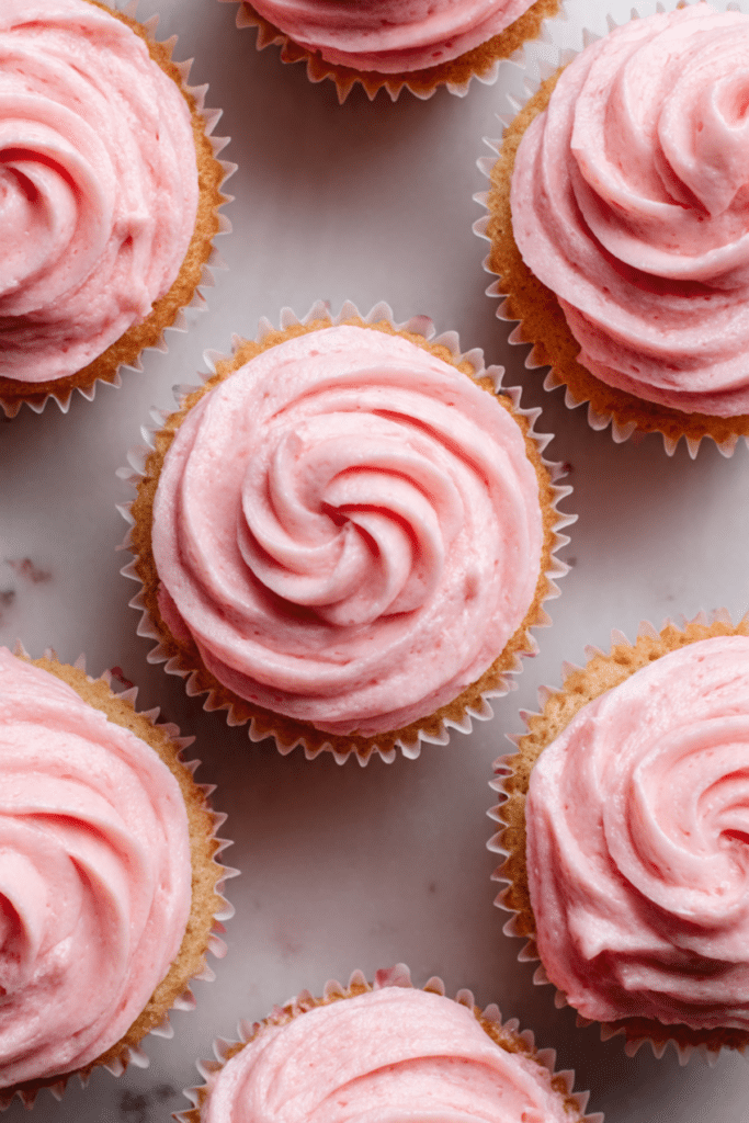 Strawberry Cupcakes with Strawberry Buttercream