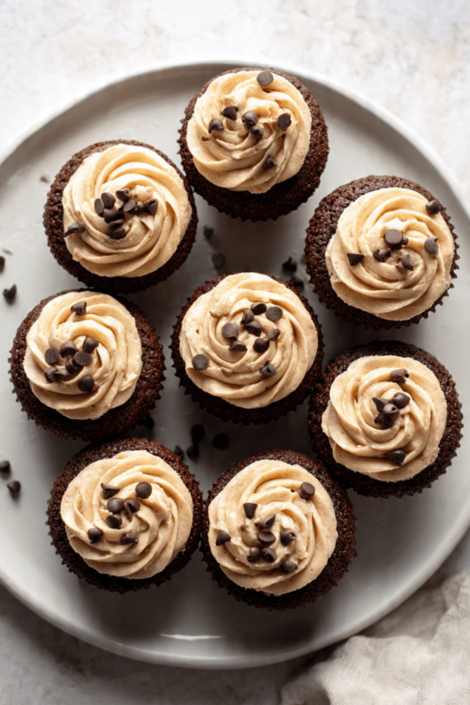 Brownie Cupcakes with Cookie Dough Frosting