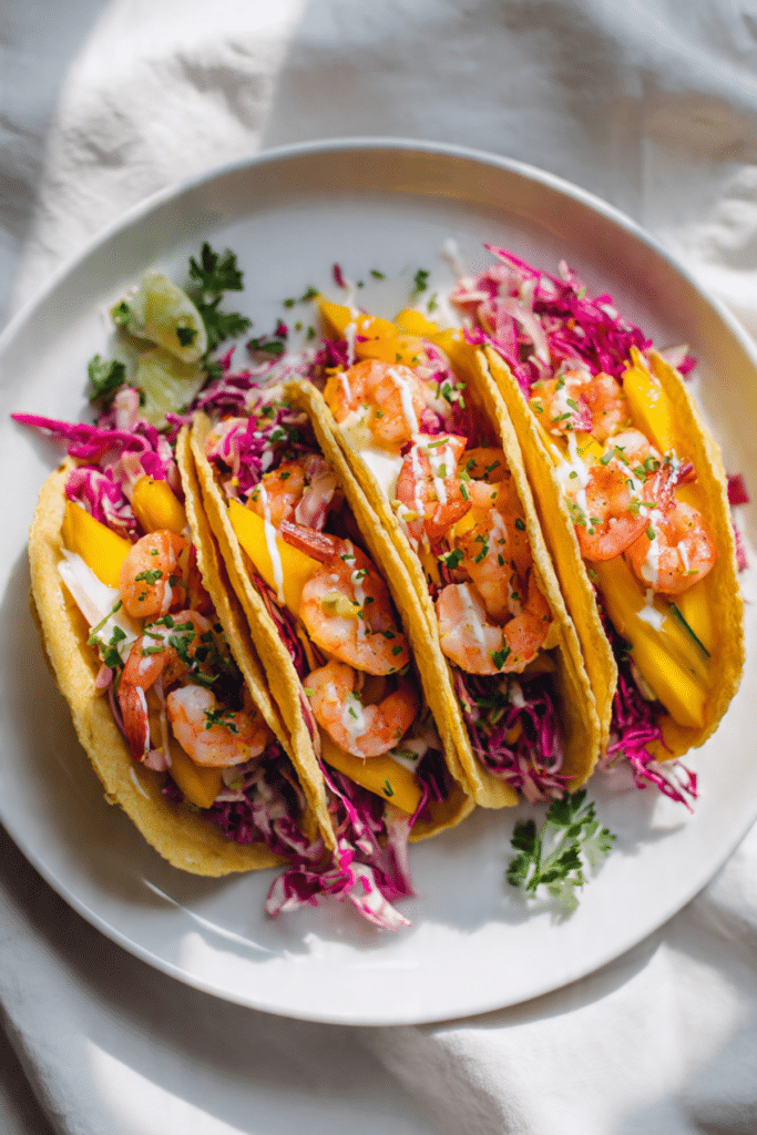 5-ingredient prawn and mango tacos recipe