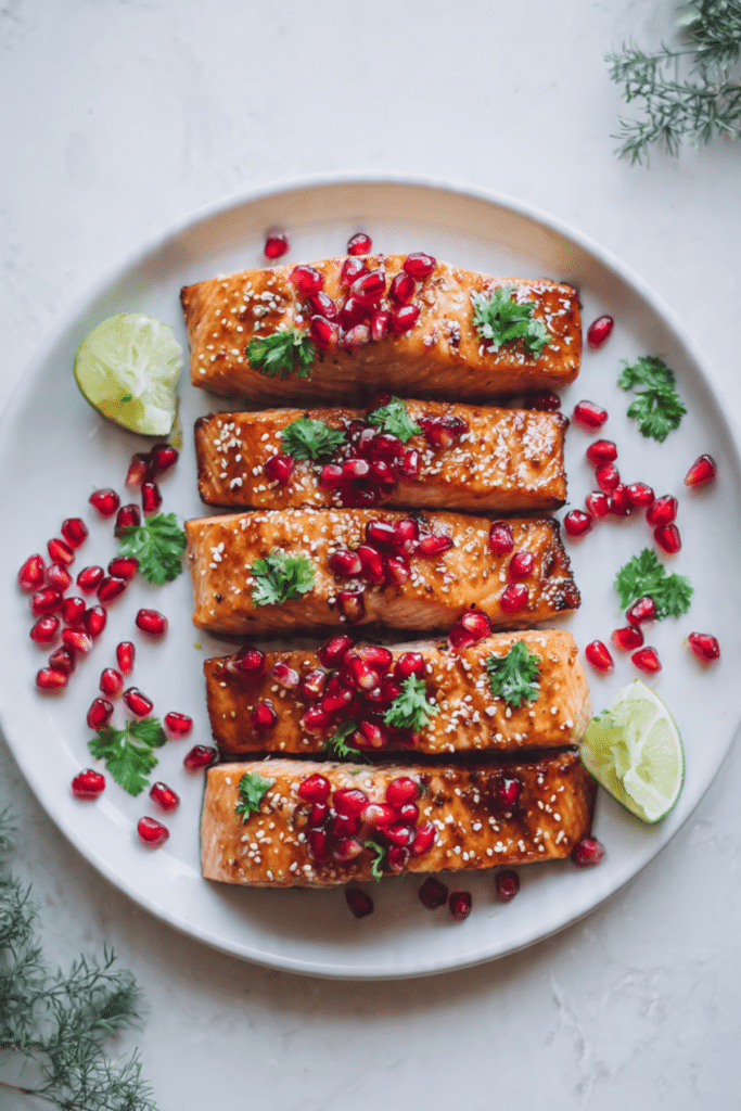 Pomegranate, Sesame and Lime Air-Fryer Salmon Recipe
