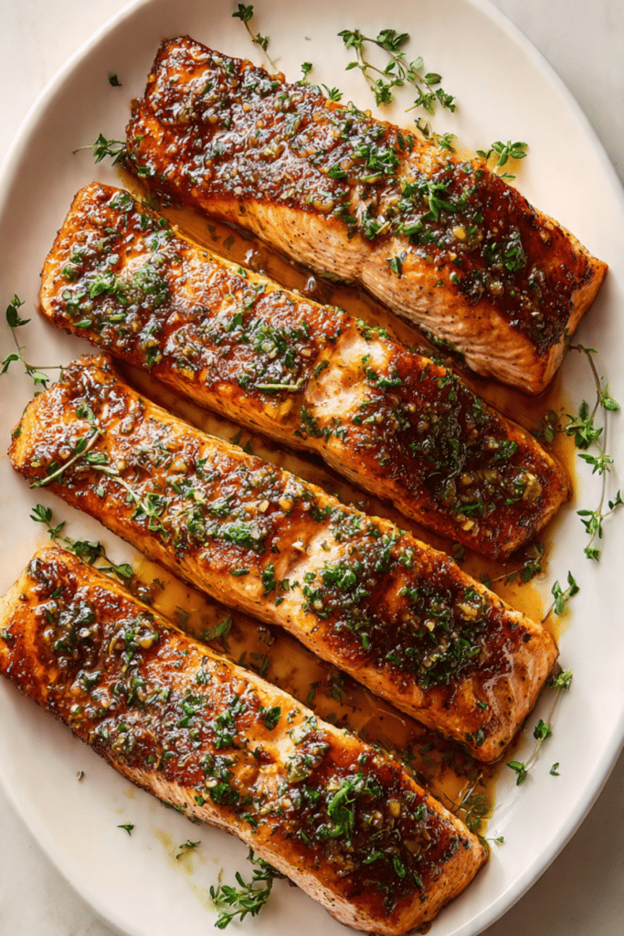 Broiled Salmon with Herb Mustard Glaze
