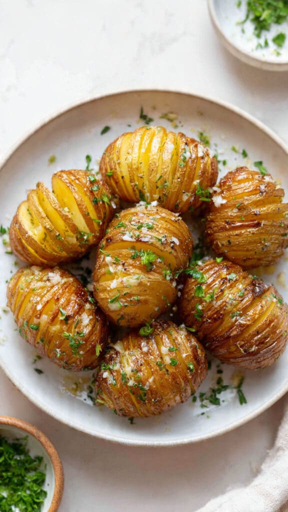 Garlic Butter Air Fryer Roasted Potatoes