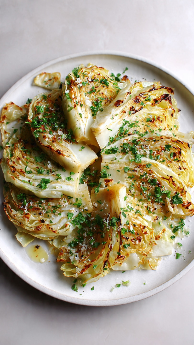 Lemon Garlic Melted Cabbage