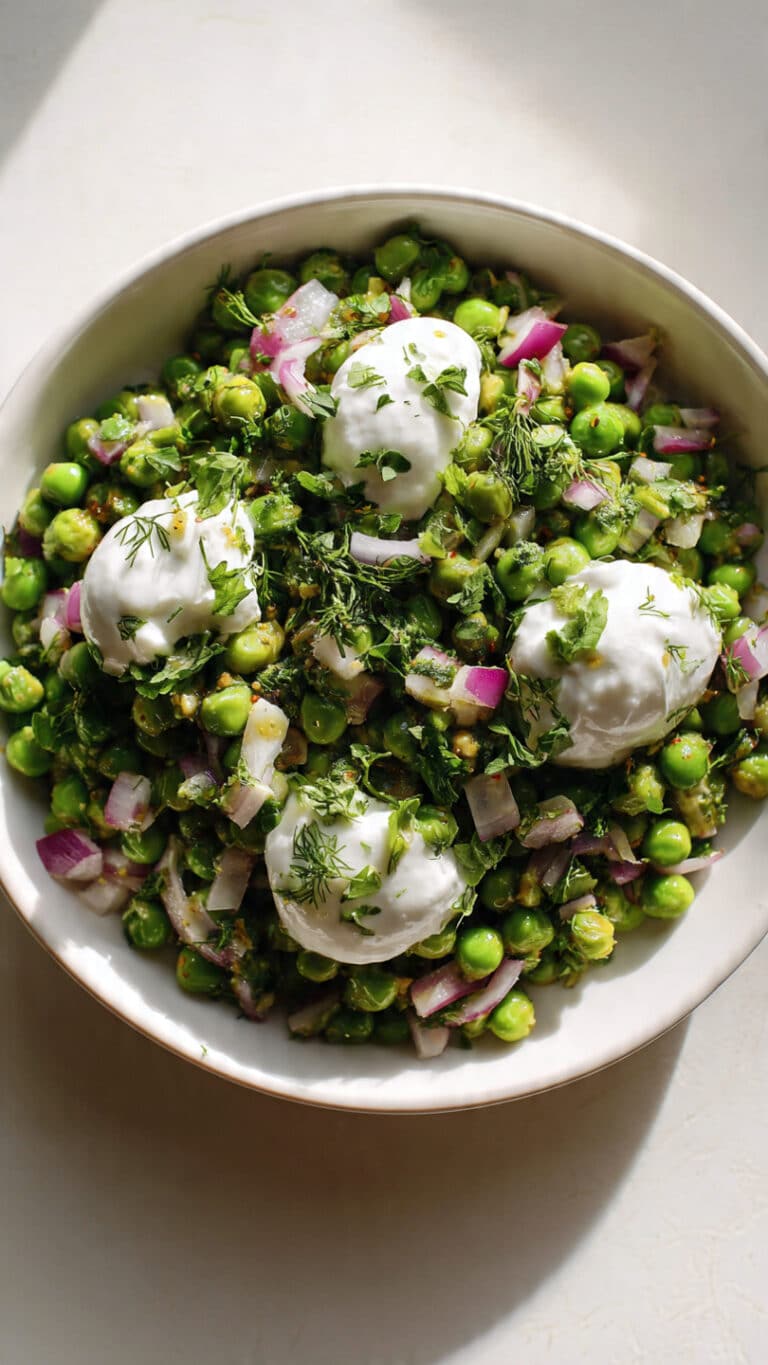 Spring Pea Chaat with Lemon Raita
