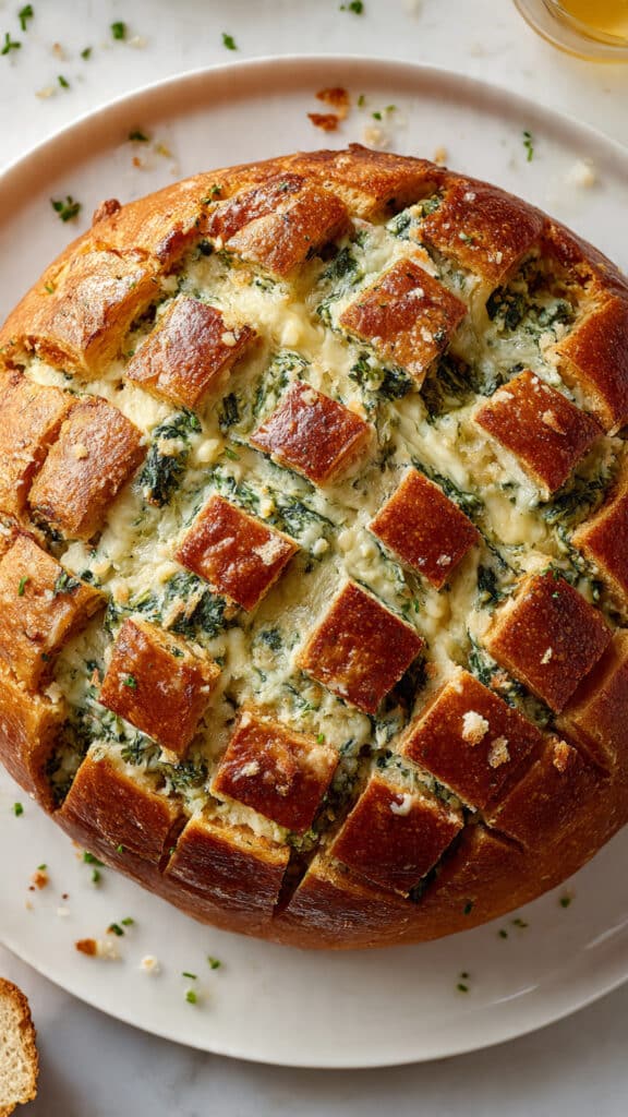 Spinach Dip Hot Bread