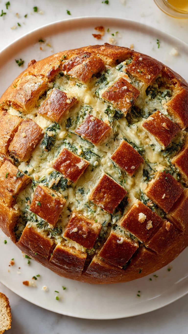Spinach Dip Hot Bread